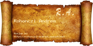 Rohonczi Andrea névjegykártya