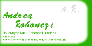 andrea rohonczi business card